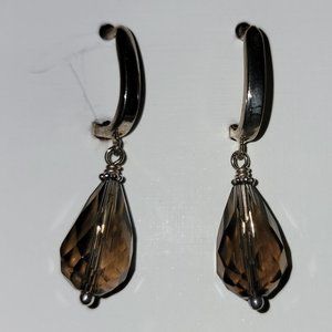 Smokey Topaz Serling Silver Earrings